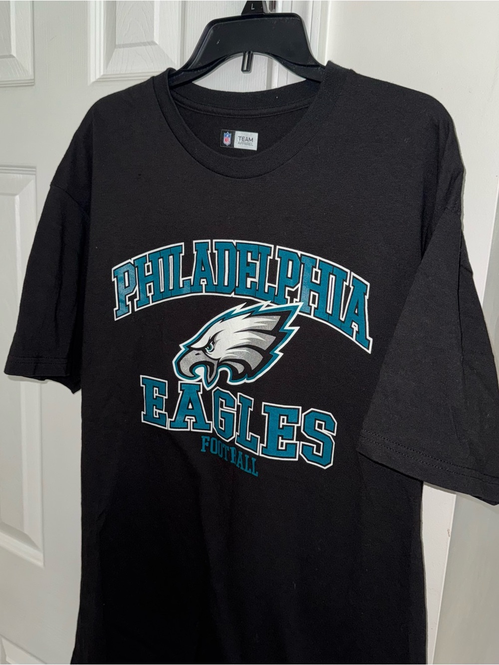 NFL Team Apparel Philadelphia Eagles Football Graphic T-Shirt XL Black Cotton - Picture 5 of 10